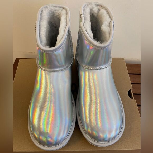 UGG Classic Mini Iridescent Glacier Grey Boots USA Women Size 8/UK 6/EU 39 - Picture 6 of 15